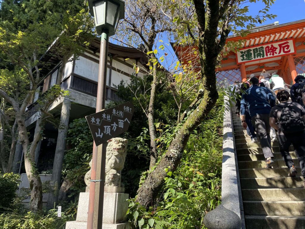 薬王院の本堂への道