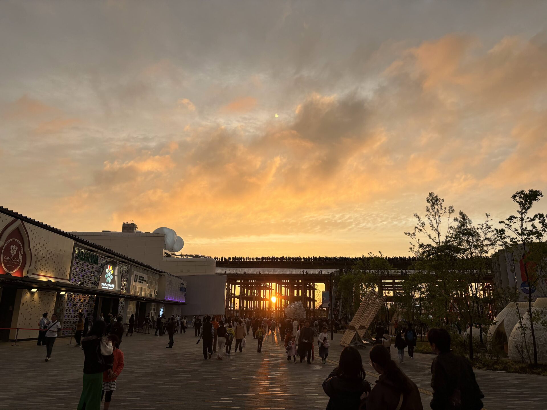 万博の夕日